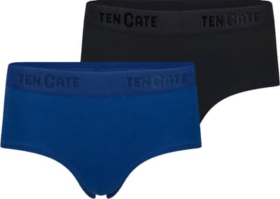 Ten Cate Meisjes Hipster - 2-pack – Blauw / Zwart – Comfortabel Katoen Ondergoed voor Meisjes – Ademend & Zacht – Voordeelverpakking - Maat 122/128