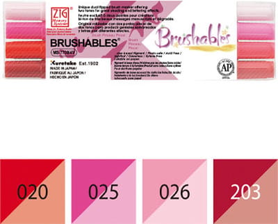 Zig Brushables Red 4 colors set