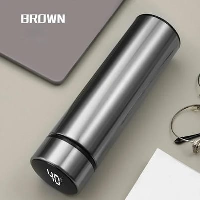 500ml Roestvrijstalen Thermosfles met Digitale Temperatuurweergave LED Intelligente Temperatuurmeetbeker Vacuümfles 500ml zilver