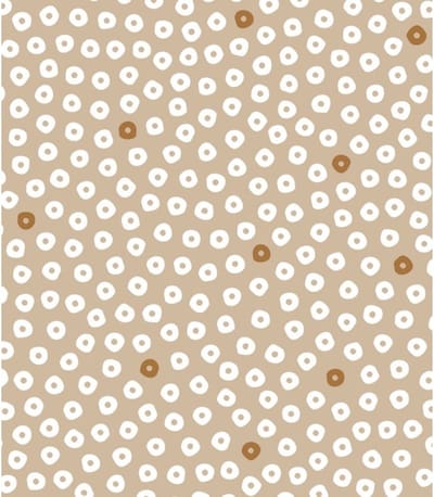 BINK Bedding Tafelkleed - Tafelzeil Dots Zand - PVC 250 x 140 cm - afneembaar - feest - feestdecoratie - kinderfeestje - verjaardag - buiten eten