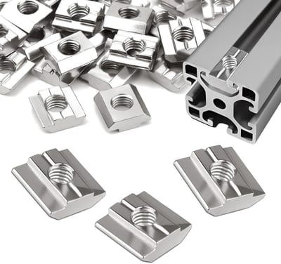 Slotted Moeren M8 Type B - 8 Stuks Zware Carbon Staal T-Groef Rail Moeren voor 30 Serie Aluminium Profiel Extrusie - Duurzaam en Betrouwbaar