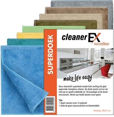 cleanerEX Superdoek - 3 stuks Roze-Blauw-Groen (kleurcombinatie mogelijk).