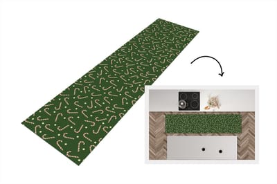 Keukenloper - Loper keuken - Kerstmis - Patronen - Zuurstok - Sterren - 200x50 cm - Keukenloper vinyl