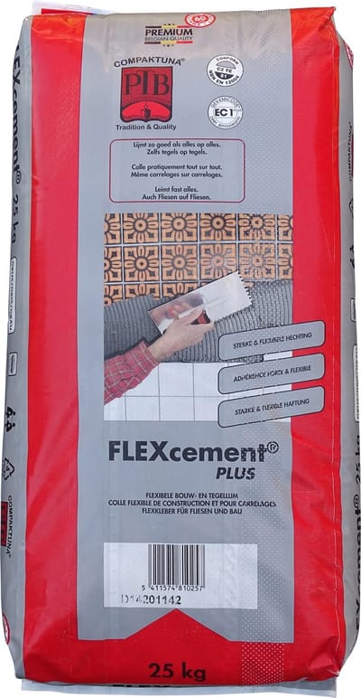 FLEXcement PLUS tegellijm COMPAKTUNA 25kg, universeel en flexibel
