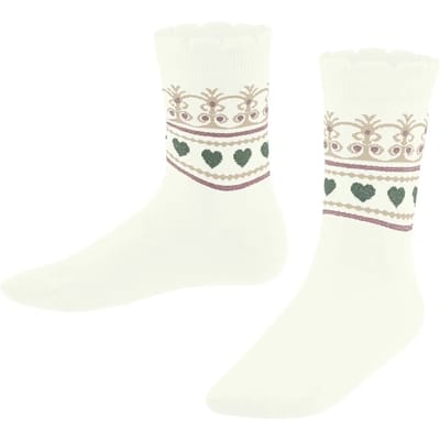 FALKE Shiny Icecrown gedessineerd katoen sokken kinderen wit - maat 27-30