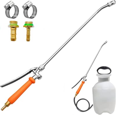 Metalen spuitstaf - Verlengstuk tuinslang - Planten water geven - Verstelbaar mondstuk - 60 cm - Zilver