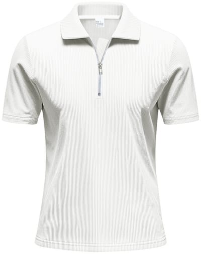 Allthemen Heren Flip Kraag Halfzip - T-shirt Korte Mouwen - M