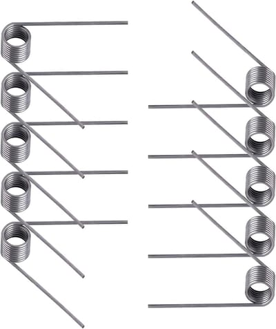 10 Stuks RVS Kleine Torsiespringen, V-vormige Mechanische Torsiespringen, 0.5mm Draad, 5mm Buiten Diameter, 9 Ronden, 60° Afbuiging, Ideaal voor Modelbouw en Mechanische Toepassingen