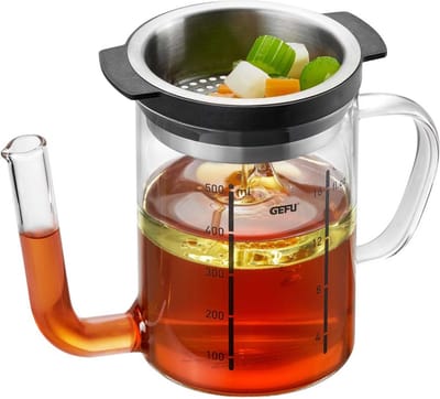 GEFU Kan met vetafscheider 1L, glas