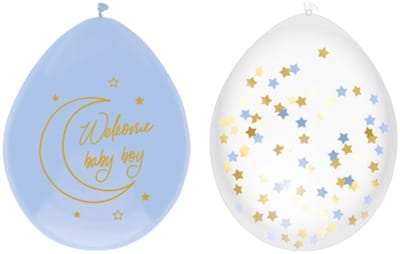 Ballonnen - Baby safari - Welcome baby boy - Blauw - 30cm - 6st