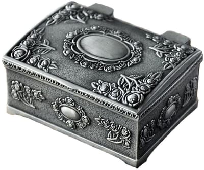 SPHProducts - Retro Sieraden Doos - Antiek Zilver - Elegante Sieradenopbergdoos - Perfect voor Vrouwen en Meisjes - Compact en Stijlvol