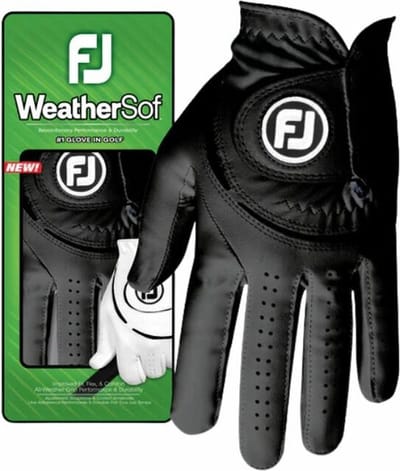 Footjoy Weathersof Handschoen Heren 2025 Linkerhandschoen Zwart (rechtshandige speler) - M