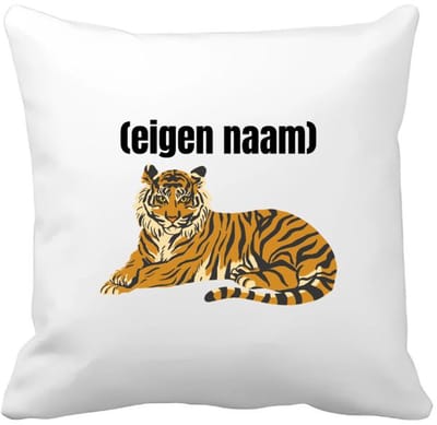 Akyol - tijger met eigen naam Kussen hoes - Tijger - dieren liefhebber - iemand die houdt van tijgers - verjaardag - cadeau - kado - geschenk - 40 bij 40 cm