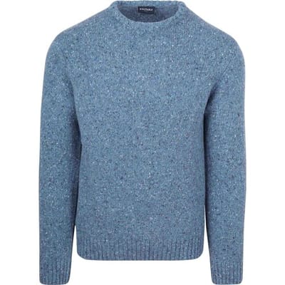 Suitable Trui Donnegal Tweed Eco Wool Blauw - Maat XXL - Heren - Pullover - Sweater