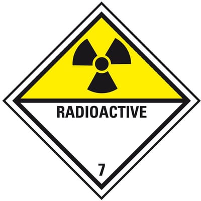ADR klasse 7 sticker radioactieve stoffen 100 x 100 mm