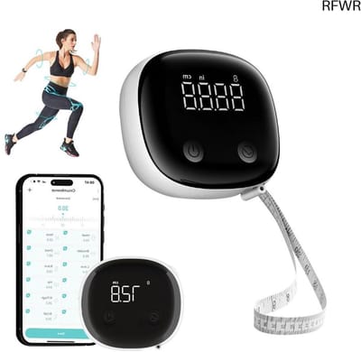 RFWR® Digitale Lichaamsmeetlint met Bluetooth en HD LCD-scherm, 150 cm Intrekbaar Meetlint voor Fitness en Gewichtsverlies
