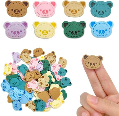 Handgemaakte Leren Labels, 80 Stuks, Suède Labels voor Knutselen, Breien, Haken en DIY Projecten, Meerkleurig voor Kleding, Hoeden, Jeans en Tassen