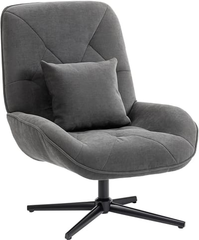 Fauteuil - Relaxstoel - Relaxfauteuil - Stoel - Met armleuning - Voor één Persoon - Donkergrijs + Zwart