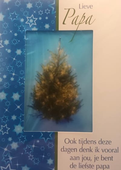 Luxe Kerst Nieuwjaar Wenskaart Papa - Lieve Papa - Speciale Tekst Kaart - Fijne Feestdagen - 138102 - Kerstmis - Christmas - Weihnachten - Noel - Rechthoek 11,5x17cm - Met Envelop - Art of Cards - 1 Stuks