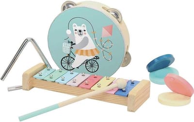 Muziek Speelgoed Set - Kinder Instrumenten - Muzikaal Ontdekken - Geïllustreerd Ontwerp - 5 Delig - Multicolour
