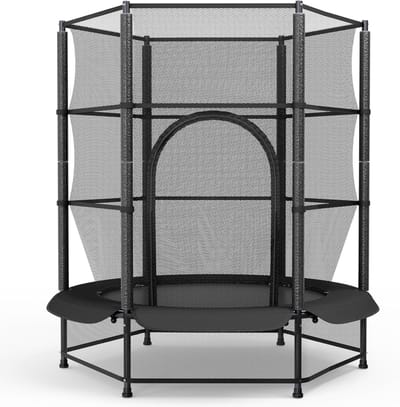 Kinder Trampoline - Binnenshuis Speeltoestel - Buiten Spelen - Met Veiligheidsnet - 140 cm Diameter - Zwart