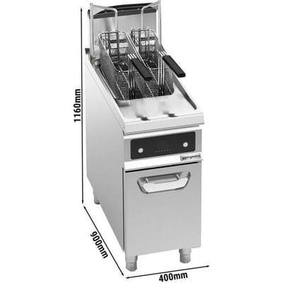 GGM Gastro Gas Fritteuse - 20 Liter - 17,5 kW - mit Ölfilterung & automatische Korbanhebung