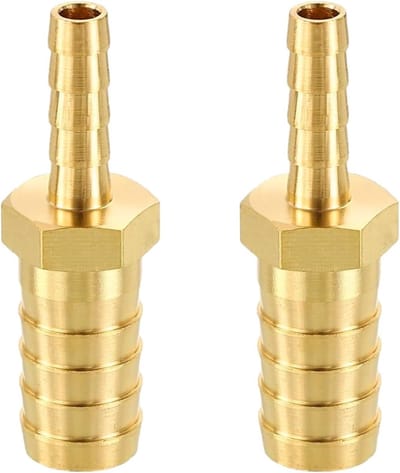 Messing Buisadapter 12mm x 6mm, Geschikt voor Pneumatische Verbindingen en Slangen