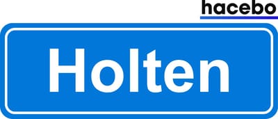 Hacebo - Plaatsnaam Sticker - 29x10 CM - Holten sticker - Verkeersborden sticker - grappige cadeaus - Holten