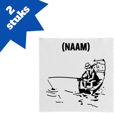 Akyol - vissen met eigen naam brillendoekjes - Vissen - visser - sport - 17,8 bij 17,8 cm - 2 stuks