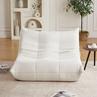 Lounge Stoel - Vloer Fauteuil - Ergonomisch Design - Chenille - Woonkamer & Slaapkamer - Beige
