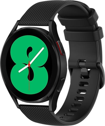 By Qubix - Geschikt voor Garmin bandje - 18mm - Geschikt voor Garmin Venu 3s / Vivoactive 4s / Venu 2s / Vivomove 3s / Forerunner 255s / 265s - Sportband met motief - Zwart