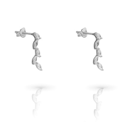 Orphelia 'Charlene' Dames 925 Zilveren Set: Ketting + Oorbellen - Zilver SET-7568