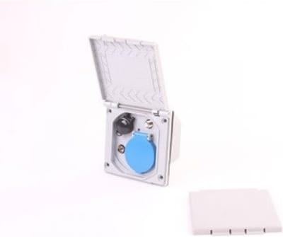 Inbouwstekkerdoos 230V/12V/Ant/Sat Zilvergrijs