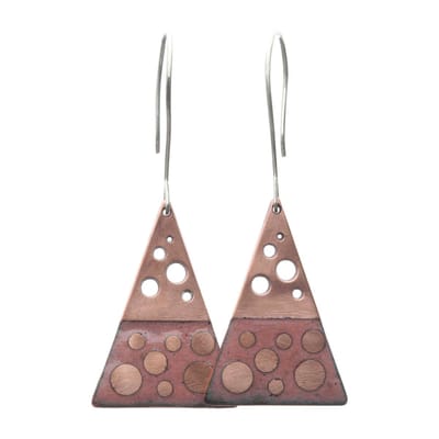 Bela Donaco - Oorbellen Enamel – Glas Emaille – Sterling Zilver – Zalm Roze