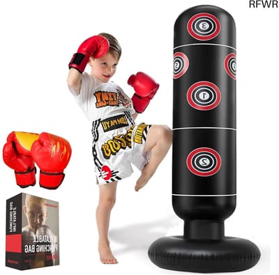 RFWR® Bokszak voor Kinderen 160 cm - Opblaasbare Trainingssport voor Jongens en Meisjes - Perfect Cadeau voor Thuis