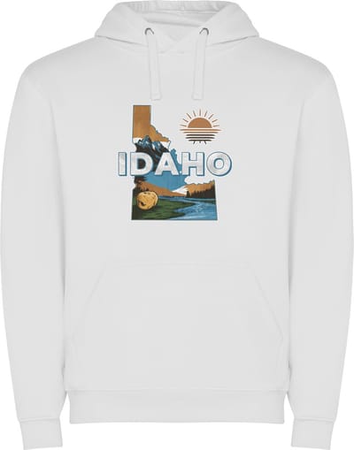 Witte Wanna have hoodie voor de echter Amerika / Verenigde Staten liefhebber, de Amerikaanse staat Idaho Print Full Color Color merk Roly maat S