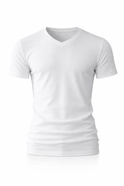 RELAKZ - Heren Rib T-shirt - Deep V-hals - Extra Lang - Organisch Katoen - 2 Pack - Wit - Maat S