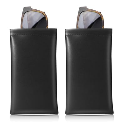Dailygoods- Brillenkoker - 2 Stuks - Draagbare Zonnebril Etui - Zachte Beschermhoes - Verstelbaar - Met Reinigingsdoek - Bescherming Tegen Krassen - Bril Etui