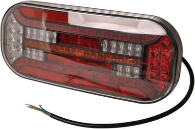 Achterlicht - Fristom FT-610 LED - rechts - 302x130x51 mm - met dynamische richtingaanwijzer - 100 cm losse draad aansluiting