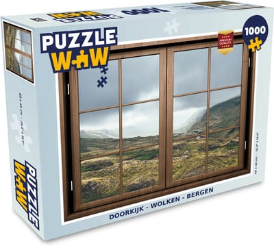 Puzzel Doorkijk - Wolken - Bergen - Legpuzzel - Puzzel 1000 stukjes volwassenen
