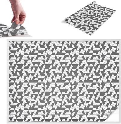 Tulup Raamfolie Anti inkijk - Geometrische illusies Melkglas Folie - 200x146 cm - Zwart Anti inkijk Raamfolie Glas in Lood - Zonwerende Raamfolie - Voor op kantoor, voor de hal, voor de woonkamer - Privacy Folie Raam Glas in Lood