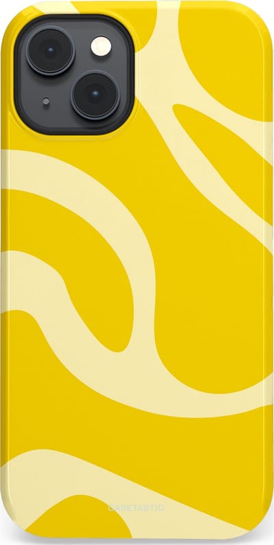 Casetastic Hoesje Geschikt voor Apple iPhone 14 Plus Magsafe - Stijlvolle Beschermende Duo-layer Case - Citroen Gele Zonnestraal