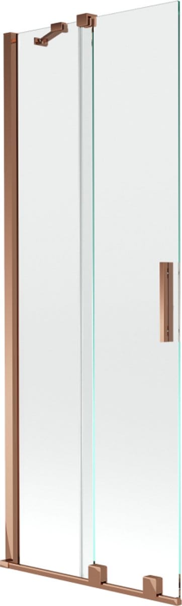 Mexen Velar badwand 2-delig schuifbaar 75 x 150 , transparant, roségoud - 896-075-000-01-60