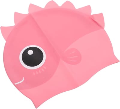 Baby Badmuts - Kinder Zwemmuts - Bescherming Haar - Schattig Dinosaurus Design - 24x21cm - Roze