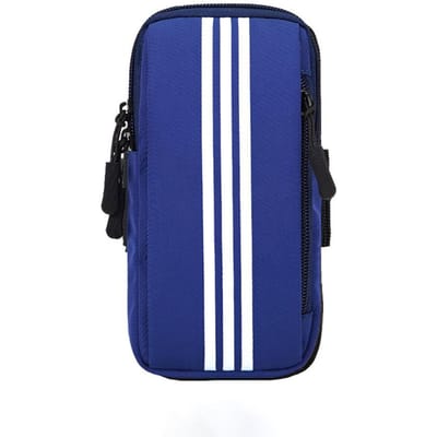 Brassard de sport pour course à pied, étui de protection pour les mains, brassard confortable, pochette universelle pour téléphone portable bleu