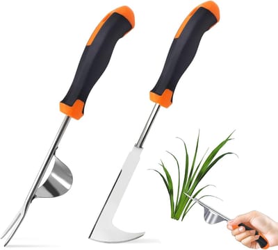 Onkruidstekers - Tuingereedschap - 2 Stuks Roestvrijstalen Handmatige Onkruidverwijderaar - Paardenbloemtrekker Onkruidmes Handmatige Onkruidverwijderaar Worteltrekker Tuingereedschap Tuinschraper Met Handvat