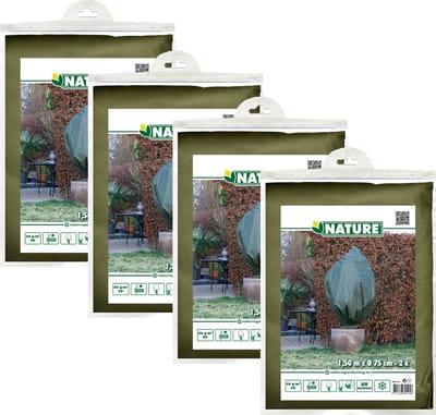 Nature plantenhoes met trekkoord - 8x stuks - H150 x D75 cm - groen - anti-vorst beschermhoes