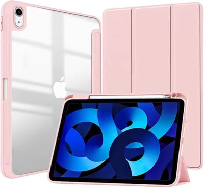 Techgrip Tablet Hoes Geschikt voor iPad Air 1 en iPad Air 2 - 9.7 inch Smart Cover Tablet hoes met Aan en Uit functie - Bookcase hoes met styluspen opbergvak Roze