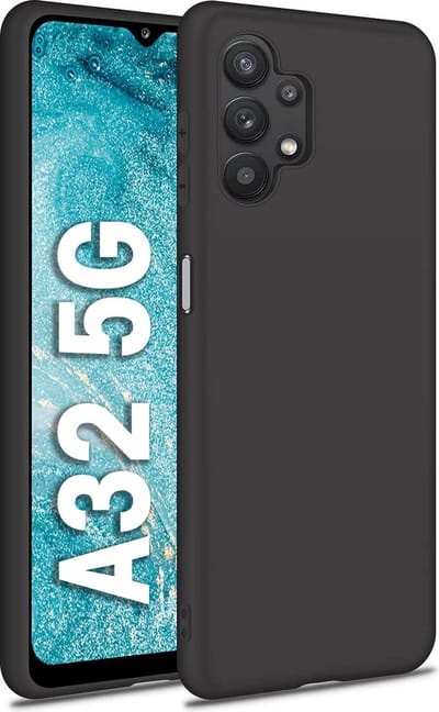 Hoesje geschikt voor Samsung Galaxy A32 (5G) Hoesje - zwart matte siliconen case - A32 (5G) back cover matte coating - EPICMOBILE