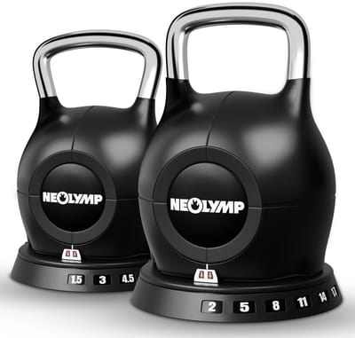 NEOLYMP 7in1 Kettlebell Set 1,5–10 & 2–20 kg – Robuust & Veelzijdig voor thuis